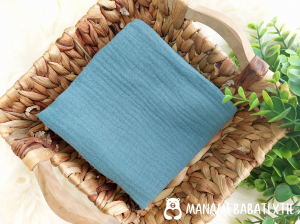Pamut muszlin textil pelenka - hamvas kék