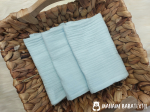3 db kis textil pelenka/törlőkendő - babakék
