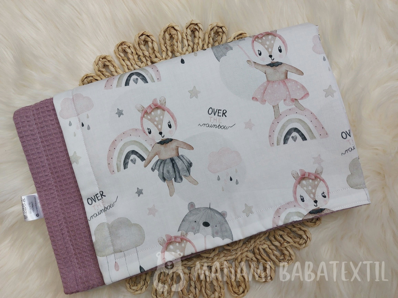 Waffle takaró - mályva - balerina őzike
