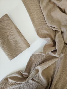 Pamut muszlin textil pelenka - sötét bézs