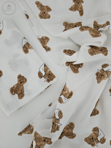 Pamut muszlin textil pelenka - macik