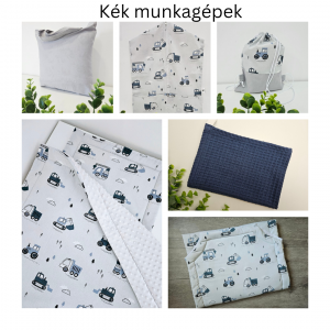 7 részes ovis csomag - kék munkagépek