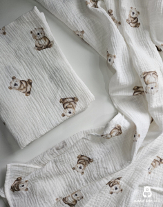 Dupla géz nyári takaró - cuki macik